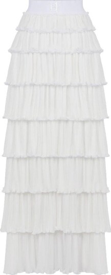 Elisabetta Franchi, Dame, Skjørt, Beige, 2XL,
