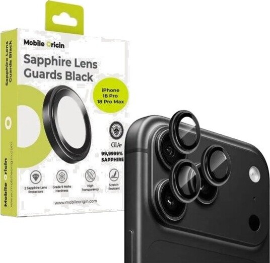 Mobile Origin Sapphire Lens Guards iPhone 18 Pro/18 Pro Max Black