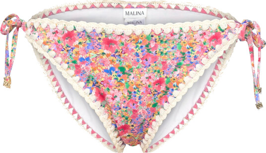 Malina Ally Crochet Trimmed Bikini Bottoms - Pink - XL