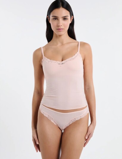 Etam Pure Soft Lace Camisole Pink XS