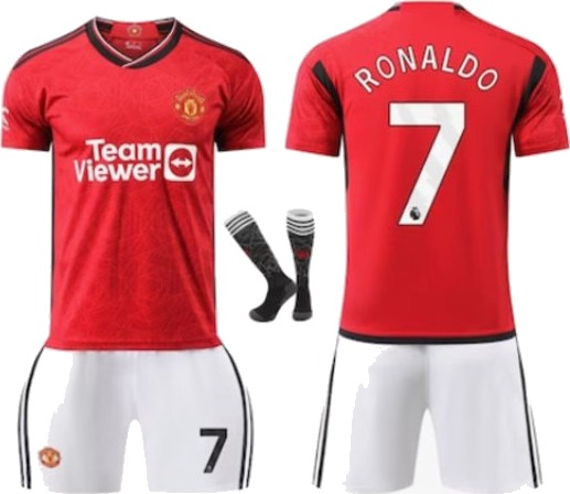 Manchester United Hjemmefotballtrøye Barn 23 24 Nr 7 Ronaldo V.