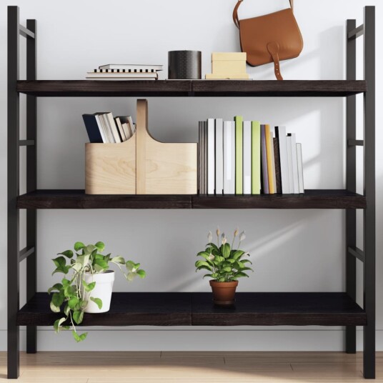 vidaXL Vegghylle m?rkegr? 120x60x4 cm behandlet heltre eik vidaXL Vegghylle m?rkegr? 120x60x4 cm behandlet heltre eik