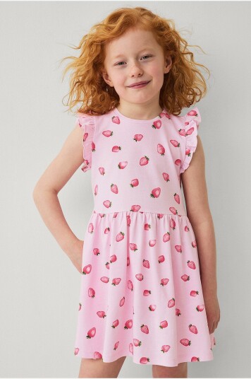 Ellos Collection   Kjole med volanger   Rosa