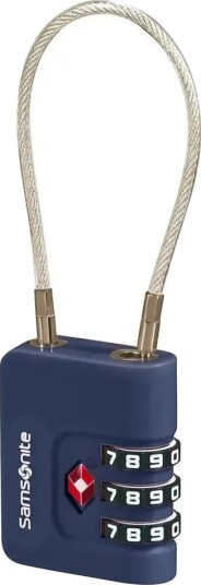 Samsonite Cablelock 3 Dial Tsa Navy One Size Samsonite Cablelock 3 Dial Tsa Navy One Size