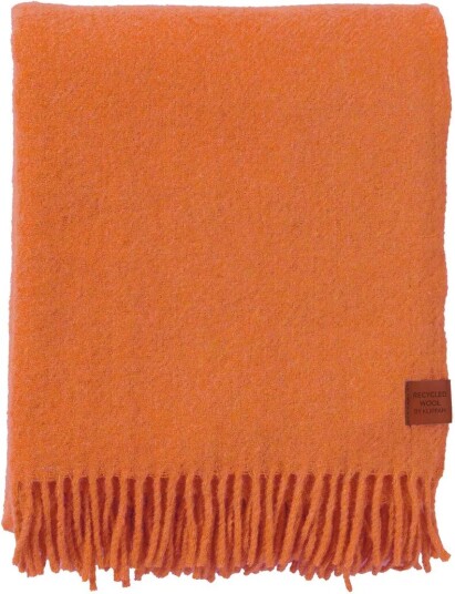 Klippan Yllefabrik True ullpledd 130x200 cm Orange