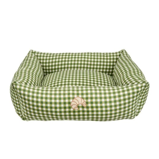 Little&Bigger Breakfast Club Hundeseng Gingham Grønn Croissant 60 X 50 cm