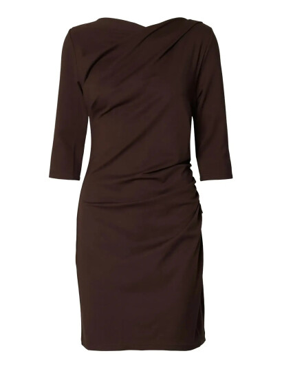 Selected Slfira Carolina 3/4 Short Dress   Brown   XS