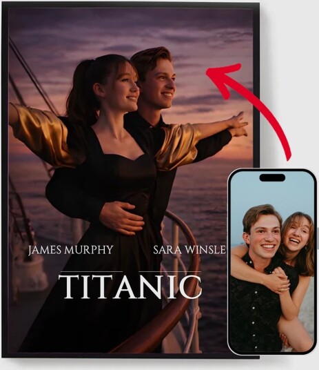 Personalisert Plakat   Titanic Ansiktsbytte   AI Plakat