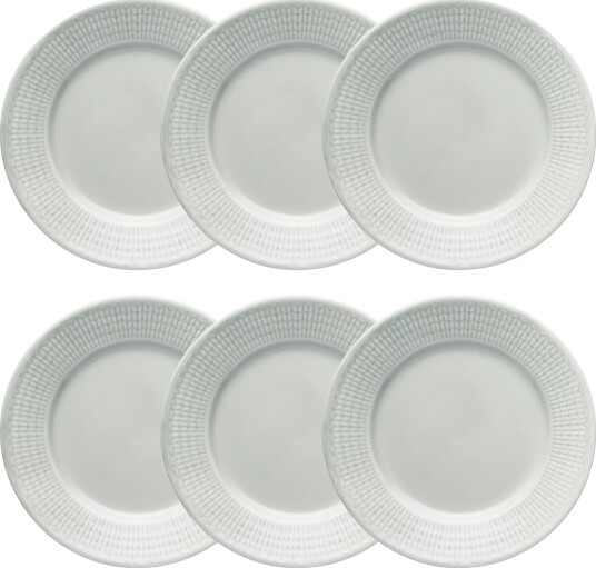 Rörstrand Swedish Grace asjett 6 pk Tåke grå
