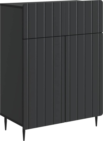 Serviesskap med skuff Svart 66 x 34,5 x 92 cm Konstruert tre