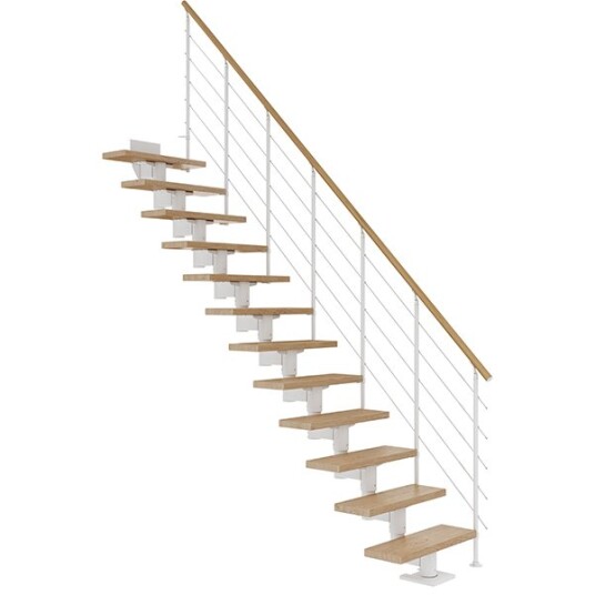 Dolle Cork Rett Trapp Hvit -style 6-lakkert Eik-15 - Loddrett Høyde 296 360 Cm