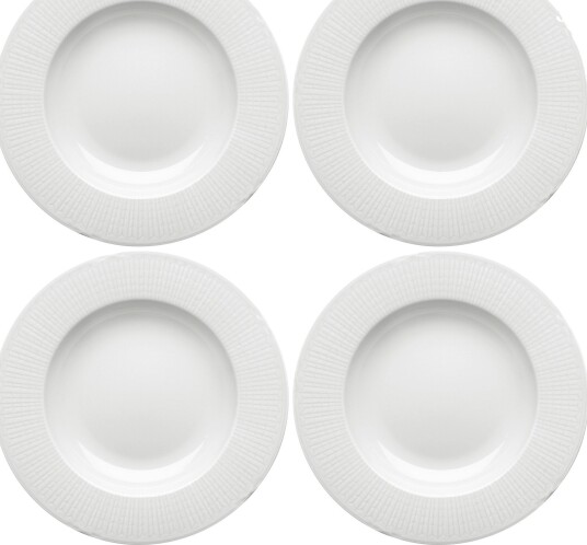 Swedish Grace Dyp Tallerken 25 cm 4 pk Snø