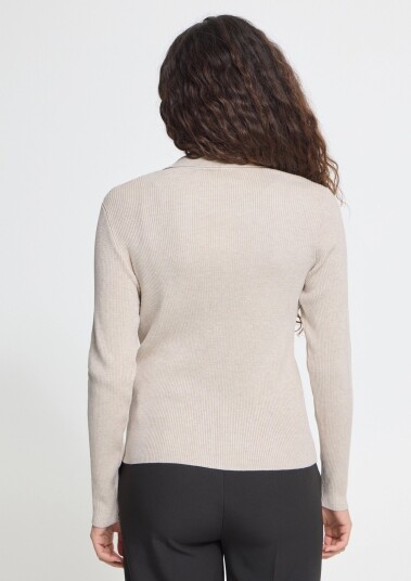 ICHI Ihluls Rib Polo Ca Beige XS