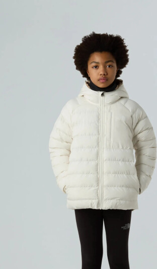 The North Face G Reversible Perrito Hooded Jacket - Cream - 145-151 The North Face G Reversible Perrito Hooded Jacket - Cream - 145-151