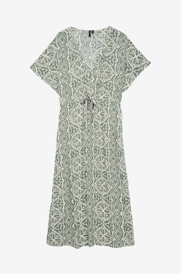 Vero Moda Kjole vmMenny SS 7/8 Kaftan Wvn Grønn