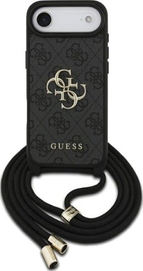 GUESS 4G Big Logo Cord Stap Crossbody Case for iPhone Air - Black