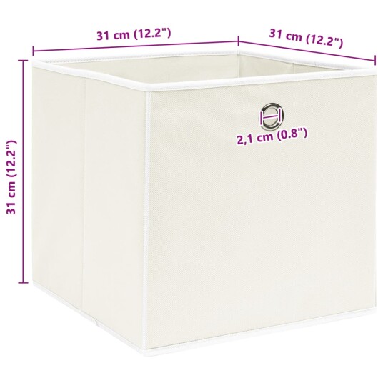 vidaXL Oppbevaringsbokser 10 stk hvit 32x32x32 cm stoff vidaXL Oppbevaringsbokser 10 stk hvit 32x32x32 cm stoff