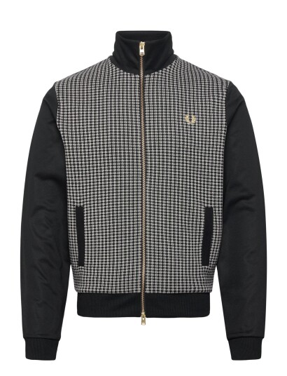 Fred Perry Knitted Front Trk Jkt Black M Fred Perry Knitted Front Trk Jkt Black M