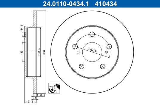 ATE 24.0110-0434.1 Bremseskive