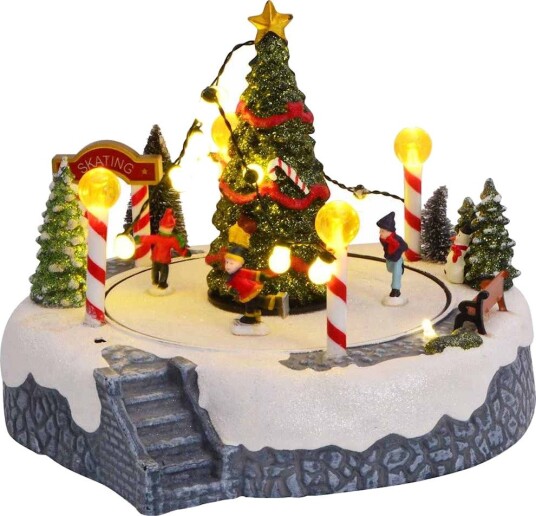 vidaXL Juleby dekorasjon 22 x 21,5 x 17 cm Plast Flerfarget