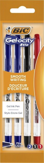 Bic Gelpenn Bic 0,5 Mm Dlugopis Zelowy Gel-Ocity Stic Bic 0.5Mm Ast, 4 Stk