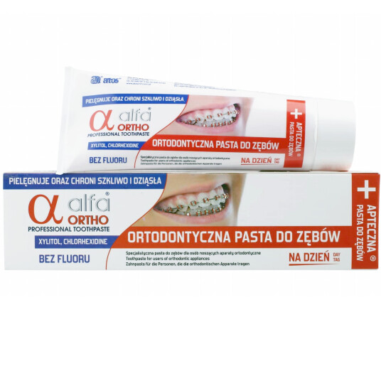 Kjeveortopedisk tannkrem ALFA ORTHO 75 ml. Kjeveortopedisk tannkrem ALFA ORTHO 75 ml.