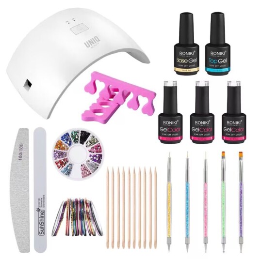 Uniq Limited Nails Studio Starter Set startsett for gellakk med 48W negletørker