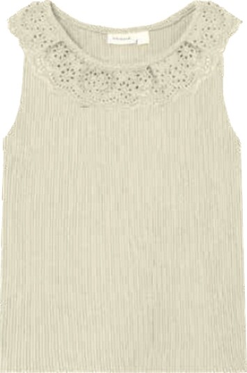 Name It Topp Rib NmfHelianay Smørkrem m. Hullmønster Name It 1½ år 86 Singlet Hvit