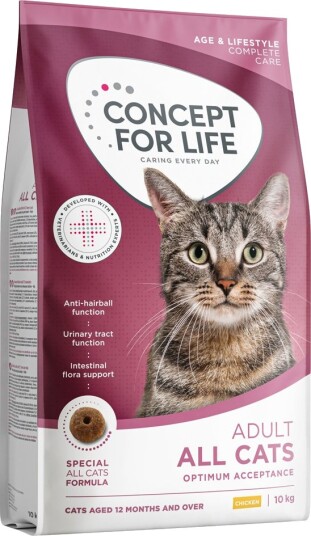 Concept For Life Tørrfôr Adult All Cats Ny 10 kg