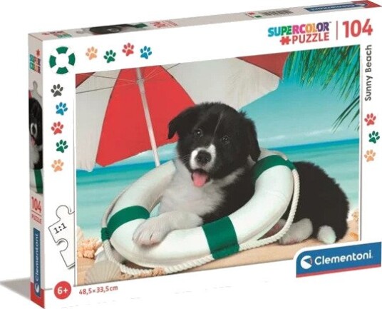 Clementoni Puzzle Puppy on the Beach 104 pieces (Super) 2D Puslespill
