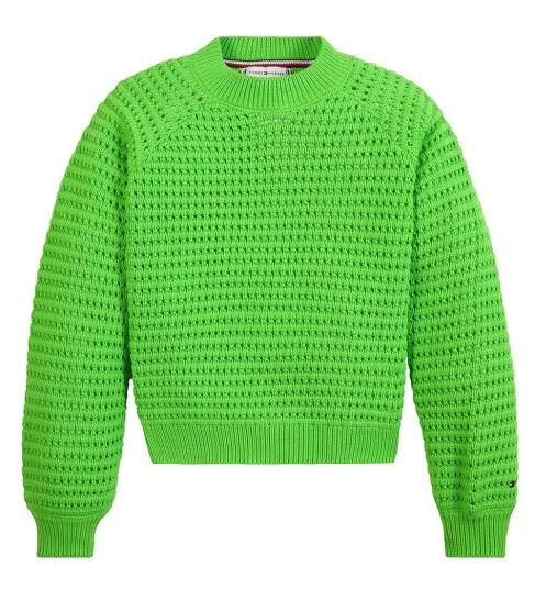 Tommy Hilfiger Genser Strikk Hekle Spring Lime 14 år 164 Genser Grønn