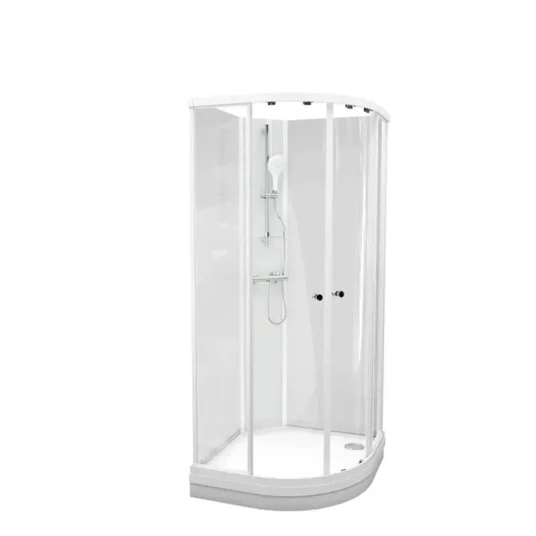 Dusjkabinett SOFIA basic 90x90x210cm hvit/klar støpemarmor