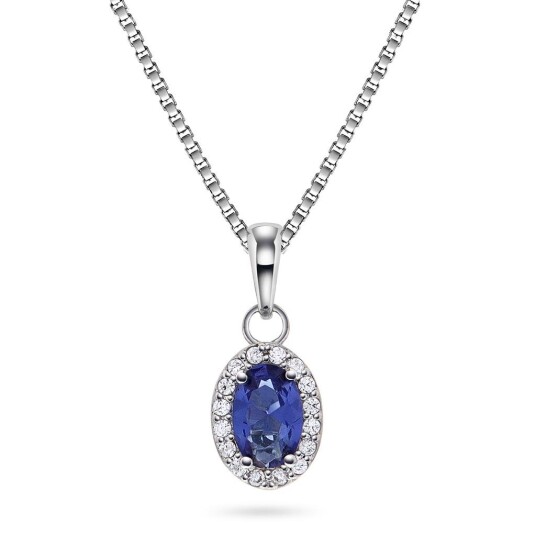 Pan Jewelry Athens Charm smykke i 925 sølv med blå zirkonia