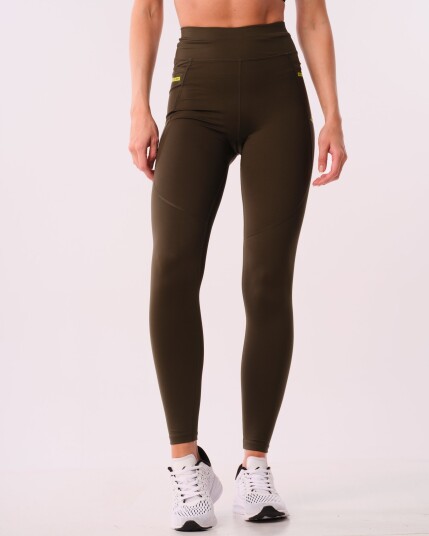 LEVITY Conquer Running Pocket Tights Green Forest M