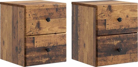 Vegghengt Nattbord 2 pcs Gammelt tre 34,5 x 33 x 40 cm