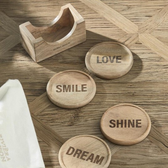 Riviera Maison Glassbrikker Coasters Fun 4pk