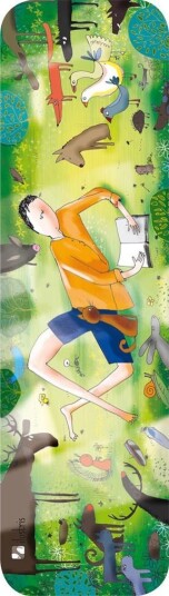 Bokmerke 6x21 Ilustris leser blant dyr Bokmerke 6x21 Ilustris leser blant dyr