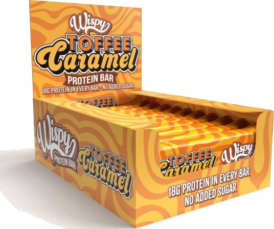 Wispy Protein Bar 55g x 10stk Toffee Caramel Wispy Protein Bar 55g x 10stk Toffee Caramel