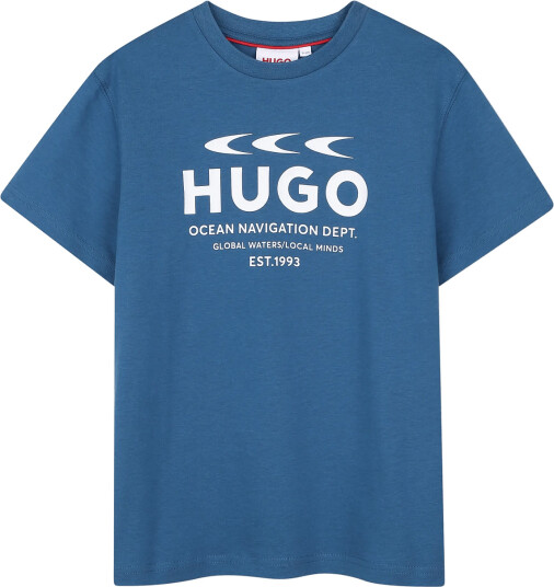Hugo Kids Short Sleeves Tee Shirt   Blue   128