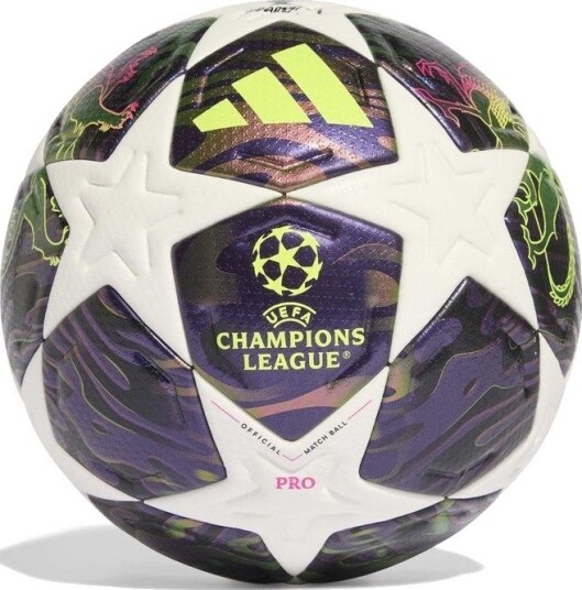 adidas Fotball Champions League Finale 2025/26 Budapest Pro Matchball Mørk Lilla/Hvit/Gul Str. 5