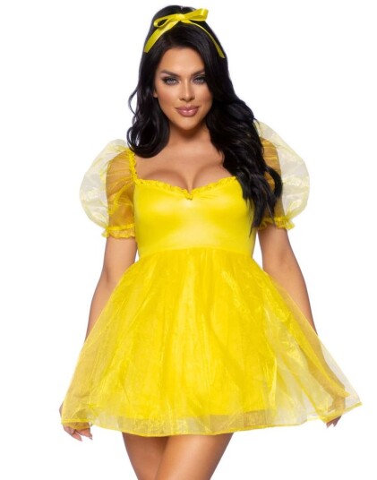 Frosted Organza Babydoll Belle Inspirert Gul Kostymekjole til Dame Large