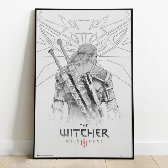 The Witcher Plakat Geralt Sketched - 91,5 x 61 cm