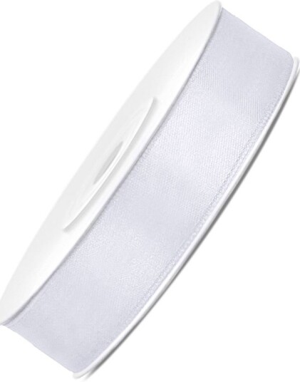 HVITT Silkebånd 25 meter x 12 mm