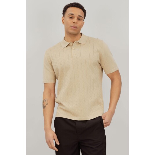 Marcio Pique Sand L Knitted button pique