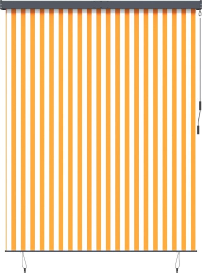 Utendørs Rullegardin Striped oransje og hvit 220 x 250 cm stoff