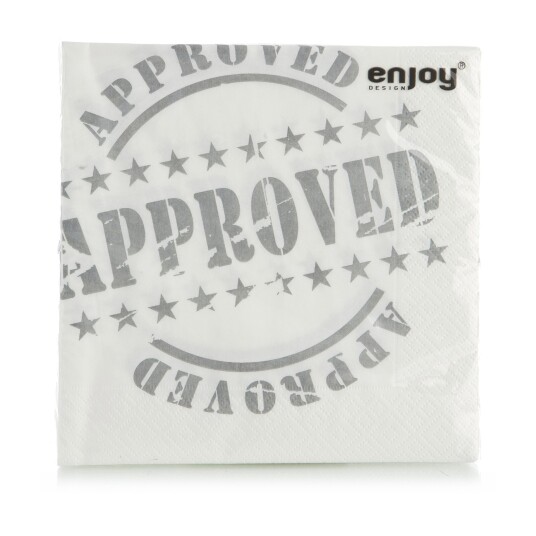 Enjoy Design Serviett Approved grå 33x33cm