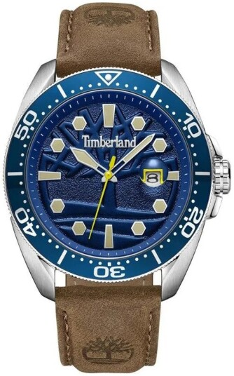 Timberland Herreklokke TDWGB2230604 Carrigan Blå/Lær Ø43 mm