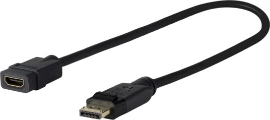 Vivolink Pro Adapterkabel Displayport Hunn Til Hdmi Hann Lås 20 Cm Trippel Beskyttelse Svart Aktiv 4K 60Hz Støtte