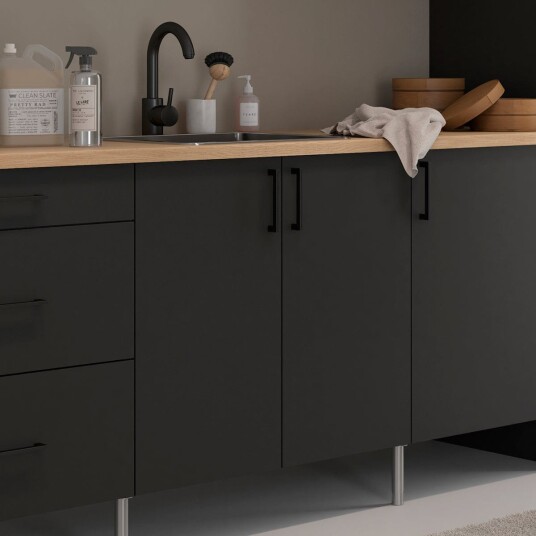 Linn Bad Underskap 2 Dører for Vaskerom Svart Matt / 80cm Linn Bad Underskap 2 Dører for Vaskerom Svart Matt / 80cm
