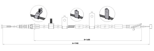 Metzger Tautrekk parkeringsbrems METZGER 1.MA007 Metzger Tautrekk parkeringsbrems METZGER 1.MA007